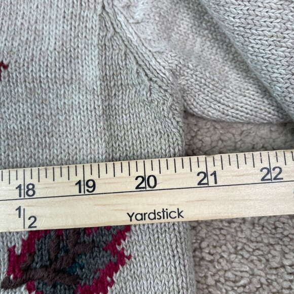 Milano Design Group Sweater Womens M Brown Fall Leaf Cardigan Vintage Autumn - Picture 6 of 8